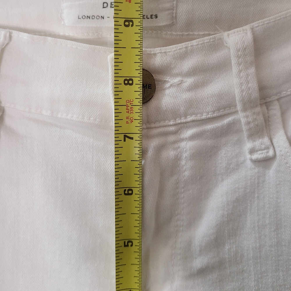 FRAME Le Skinny De Jeanne Crop Distressed Jeans in Blanc White Sz 27 - Picture 12 of 13